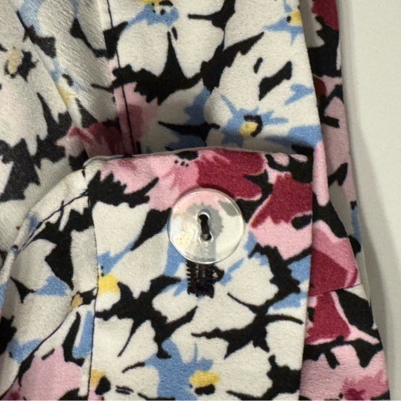 Loft Floral Blue and Purple White Floral Beach Resort Wrap Asymmetrical Skirt - Picture 6 of 8